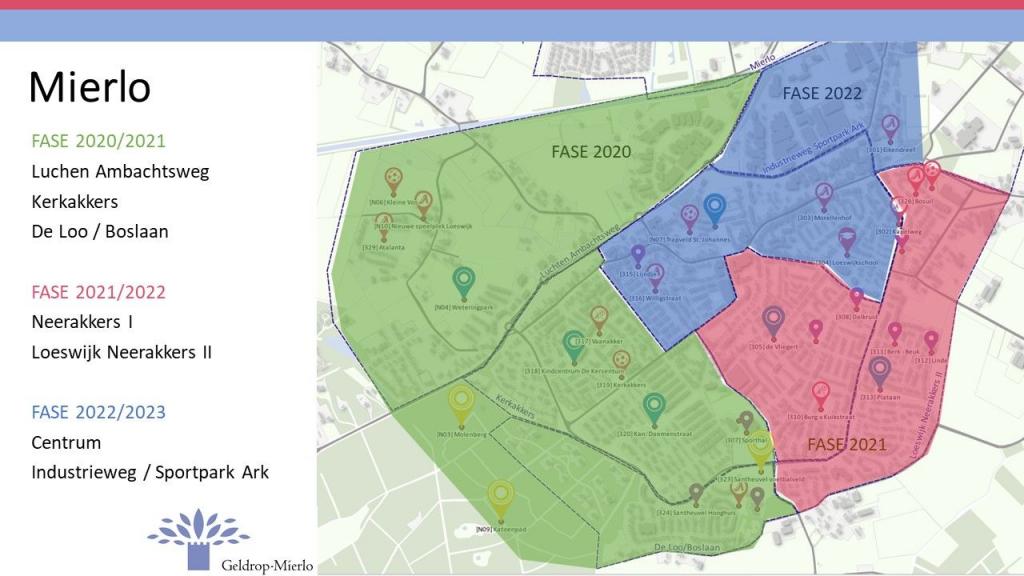 Wijkindeling speelruimteplan Mierlo