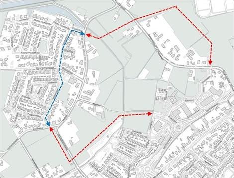 Plattegrond hoofdontsluiting Luchen
